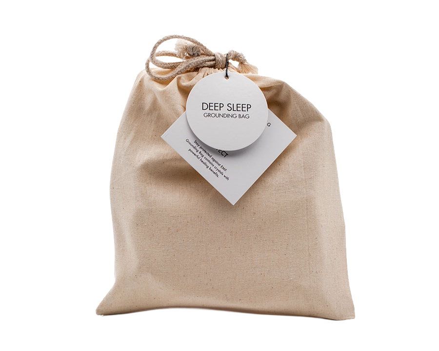 Deep Sleep Grounding Bag with pink Tesla crystals for EMF protection and better sleep