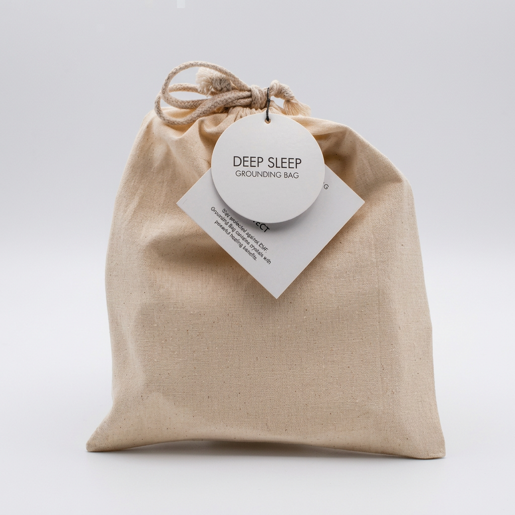 Deep Sleep Grounding Bag with pink Tesla crystals for EMF protection and better sleep