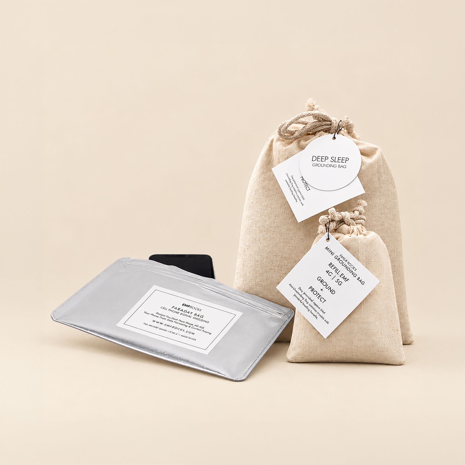 EMF Protection Bundle Starter Pack with Grounding & Faraday Bags